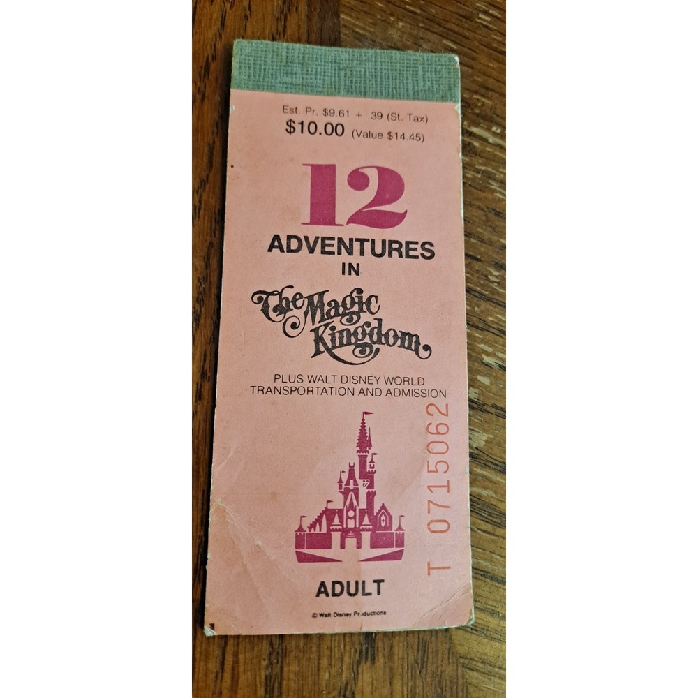1970s VTG Disney World Magic Kingdom "A" Ticets 12 Adventures In The Magic... - Picture 4 of 4